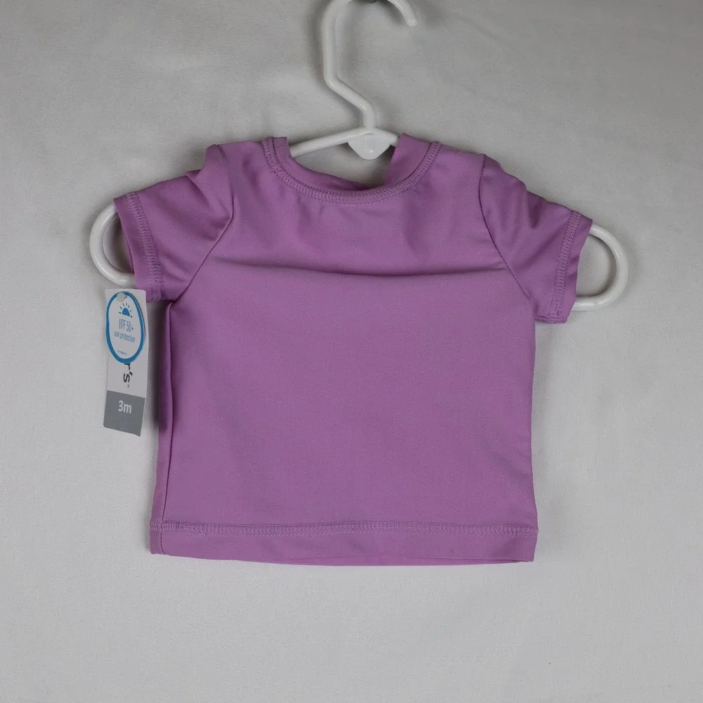 Carter's Baby Swim Shirt 3 Months Purple Cat Mermaid UPF‎ 50+ New Sun Protection